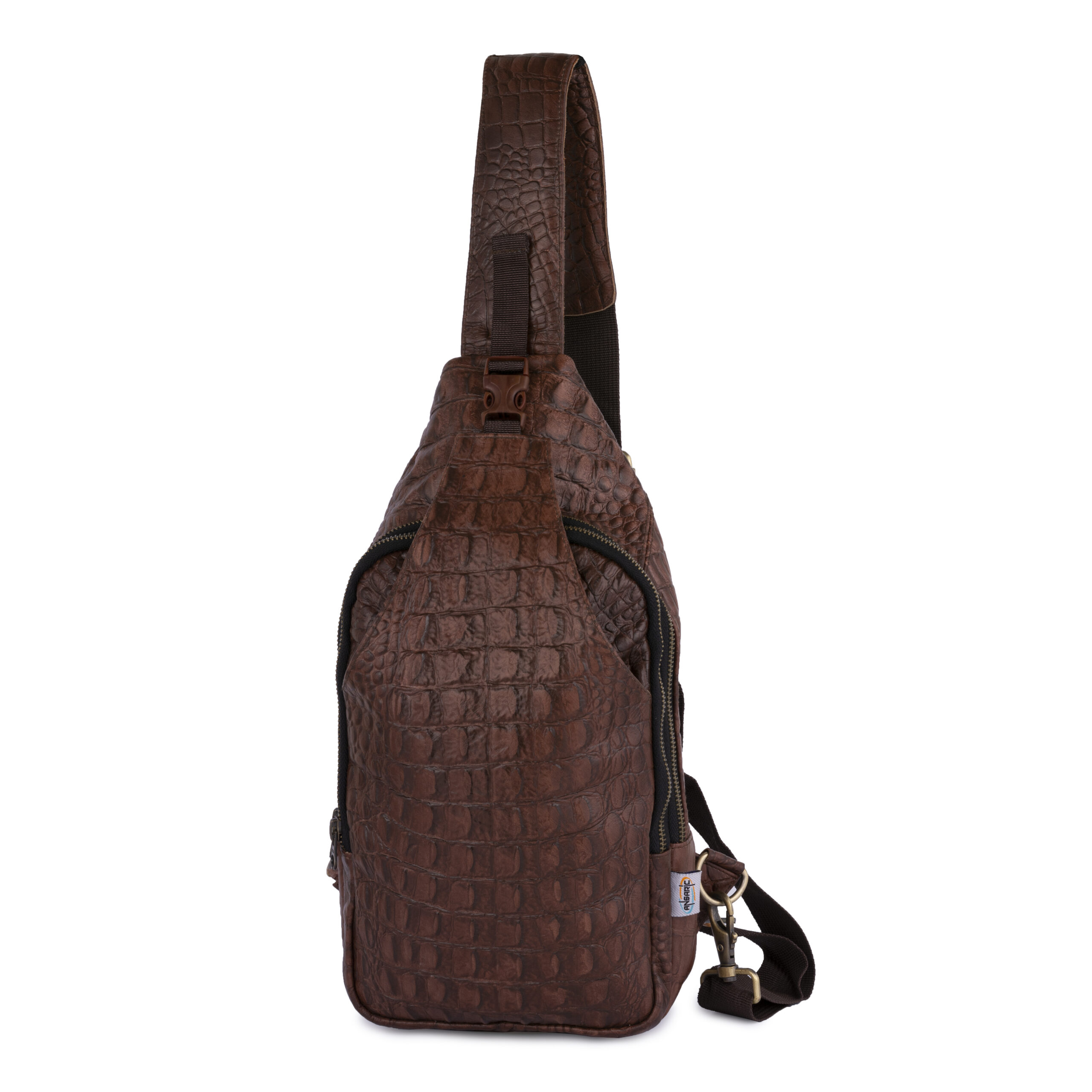 Original Leather Crossbody Bag with Buckle & Crocodile Embossed – Trendy bags